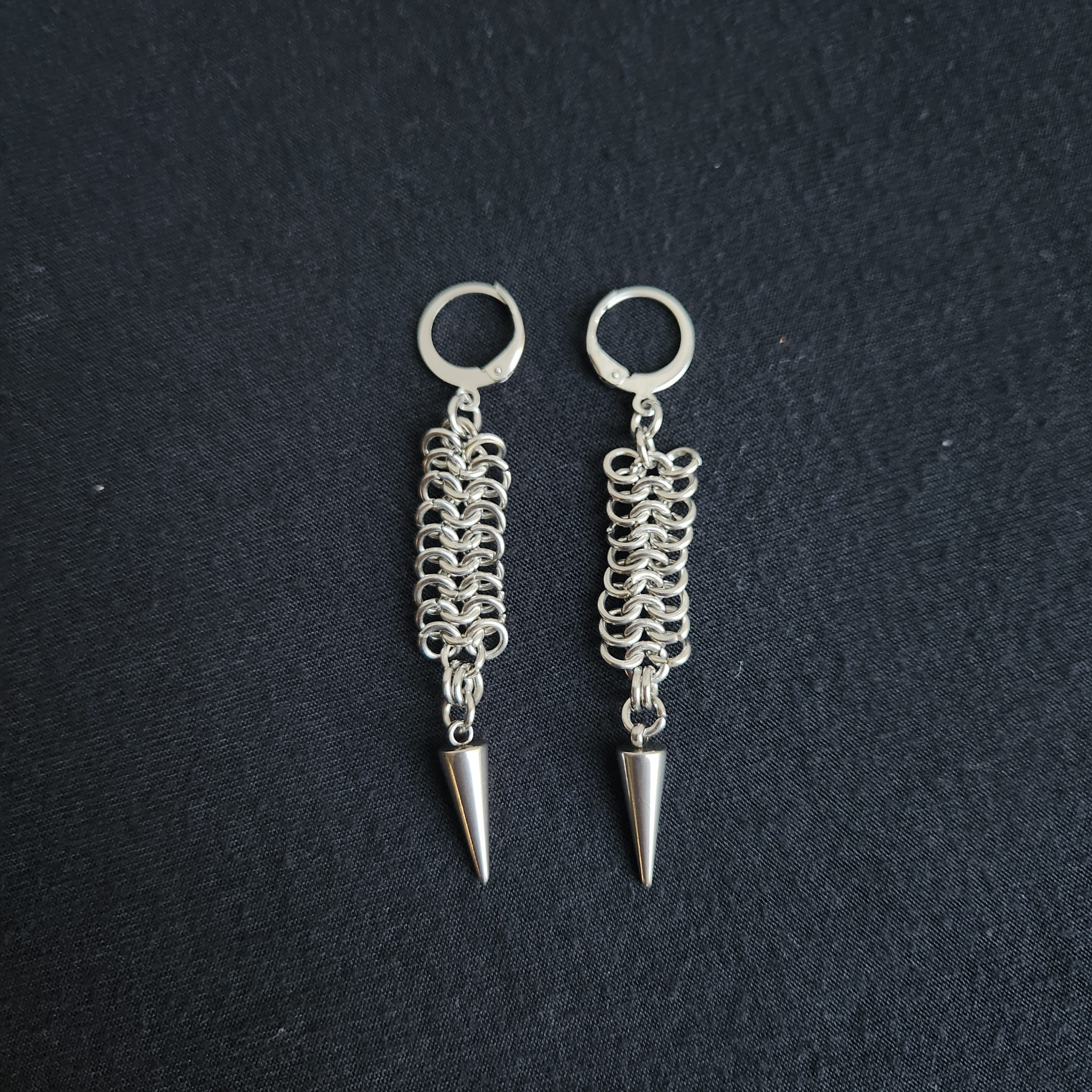 Steel Vertebrae Earrings