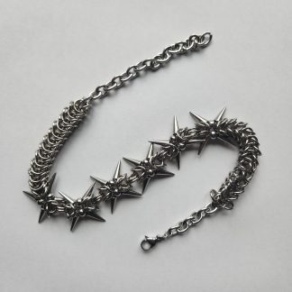 Stainless Steel Chainmaille Spiked Choker