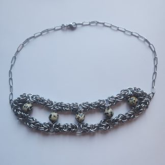 Dalmatian Jasper Chainmaille Choker
