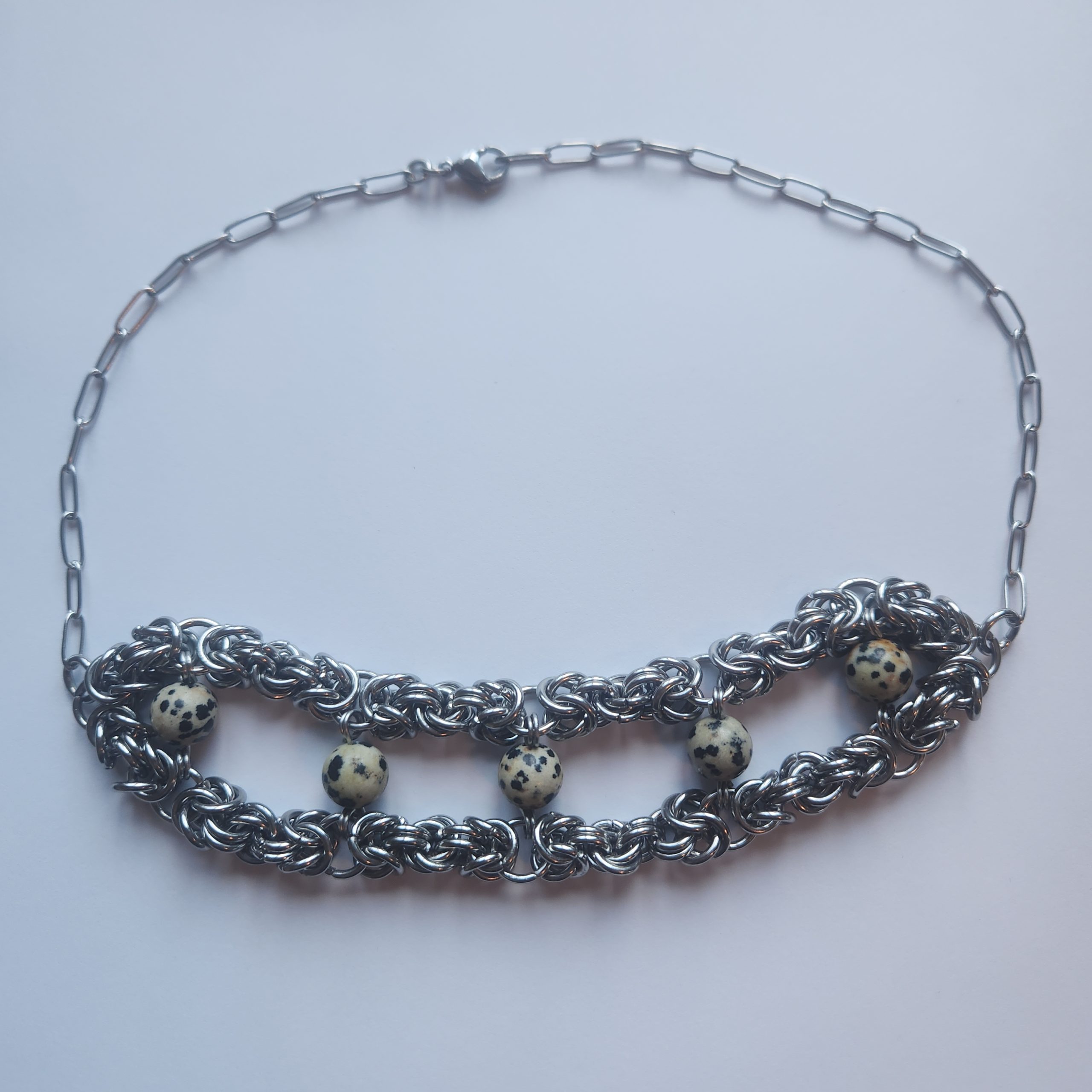 Dalmatian Jasper Chainmaille Choker