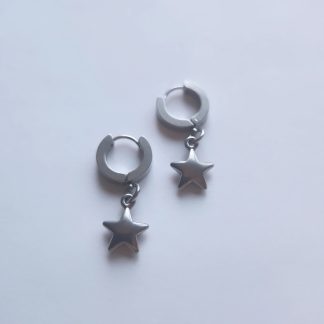 Puffy Star Hoop Earrings
