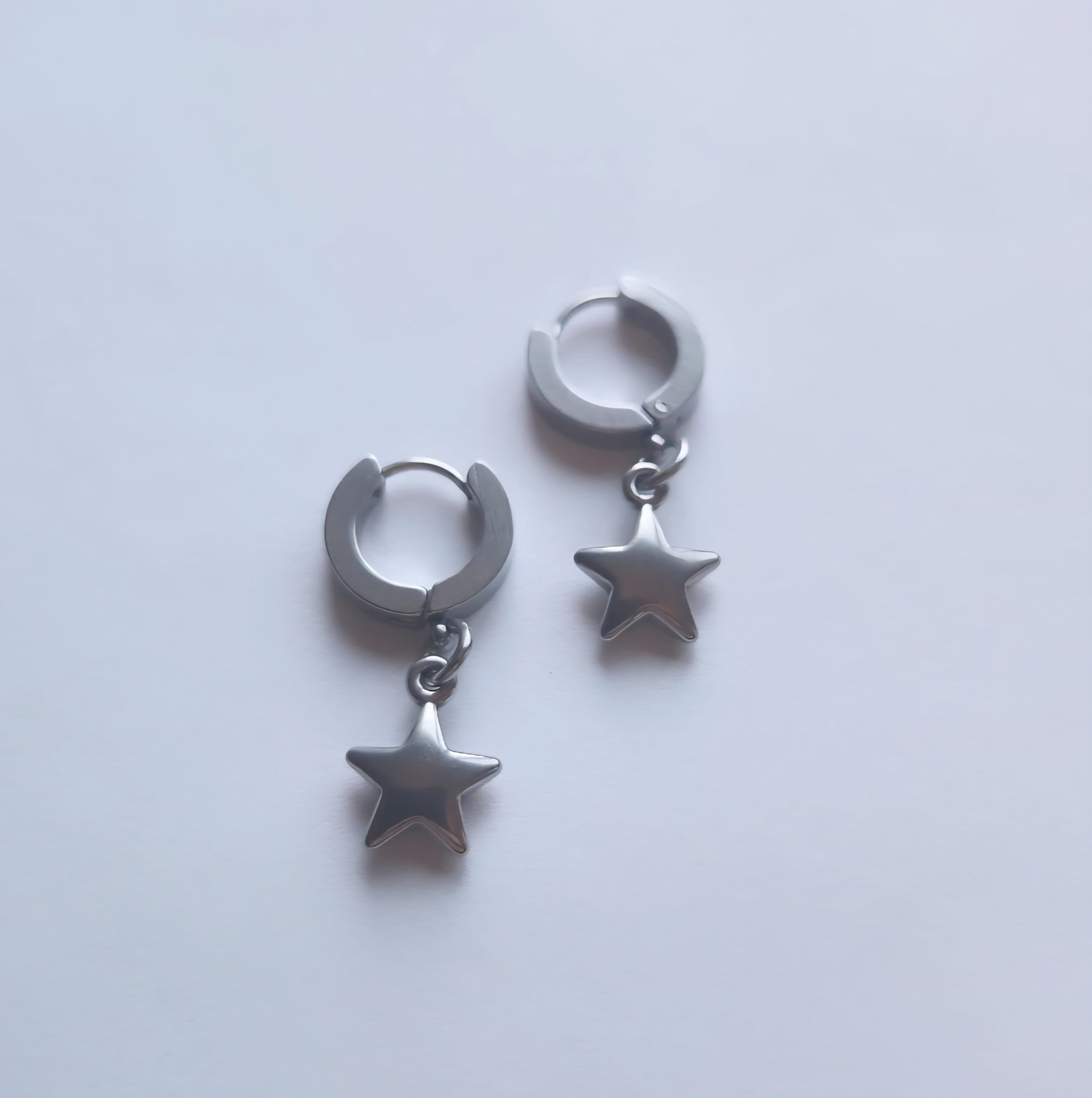 Puffy Star Hoop Earrings