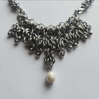 Cascade Pearl Chainmaille Necklace