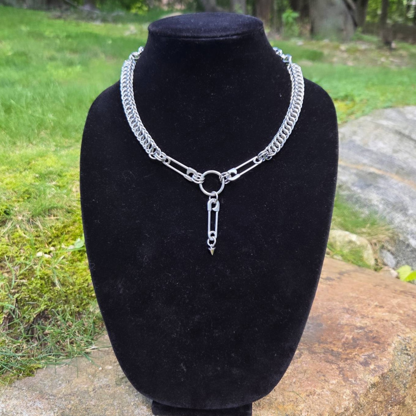 Half Persian Safety Pin Necklace - Image 3