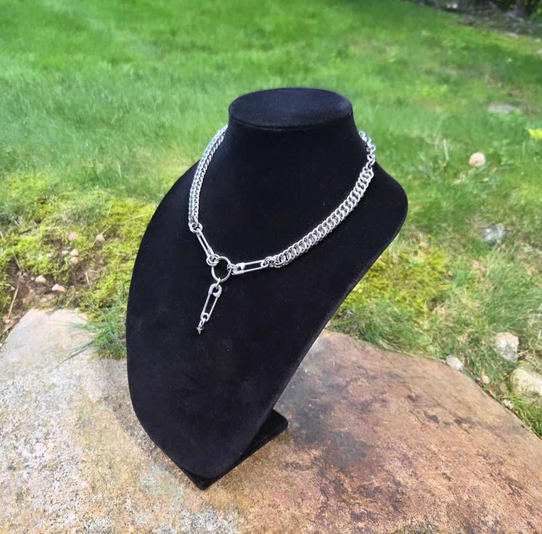 Half Persian Safety Pin Necklace - Image 2