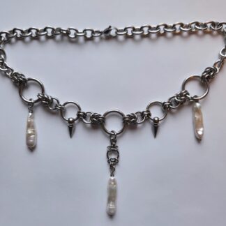 Stick Pearl Fringe Necklace