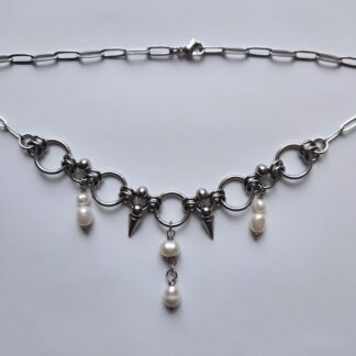 Thorn and Pearl Fringe Necklace